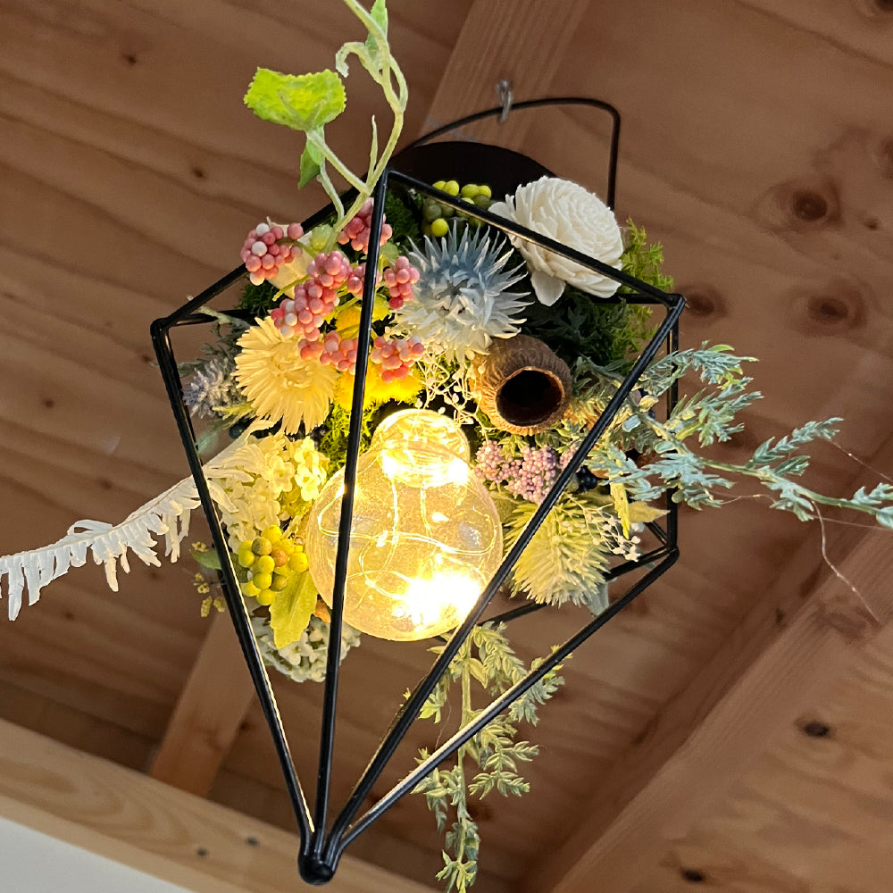 テーブルランプ 吊るしランプ 照明 LED 小さなお庭 間接照明 おしゃれ コードレス ロマンチック 造花 ドライフラワー プリザ フラワーランプ インテリアライト