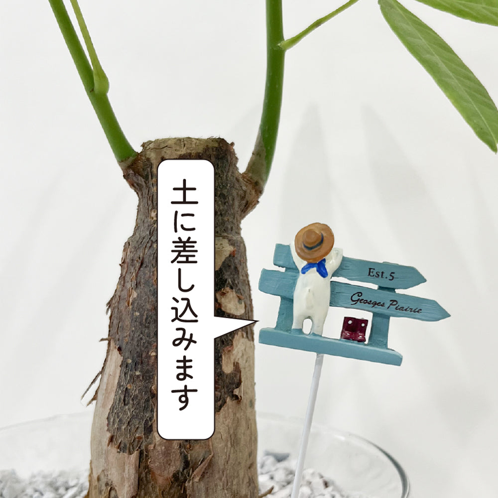 ガーデン雑貨 可愛いピック 「わんこ 麦わら帽子」 ガーデニングを楽しむ雑貨