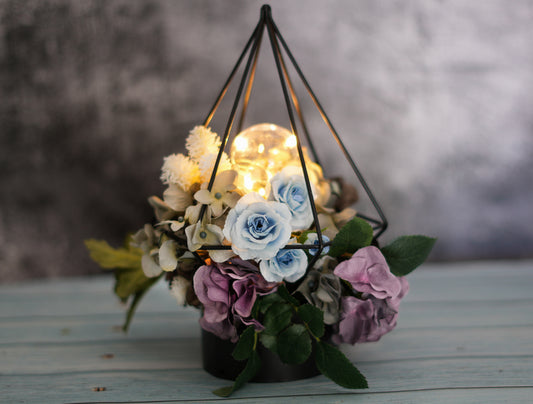 (予約販売)【インテリア】アンティーク・フラワーランプ(テーブルランプor吊り下げ)★アンティークガーデン