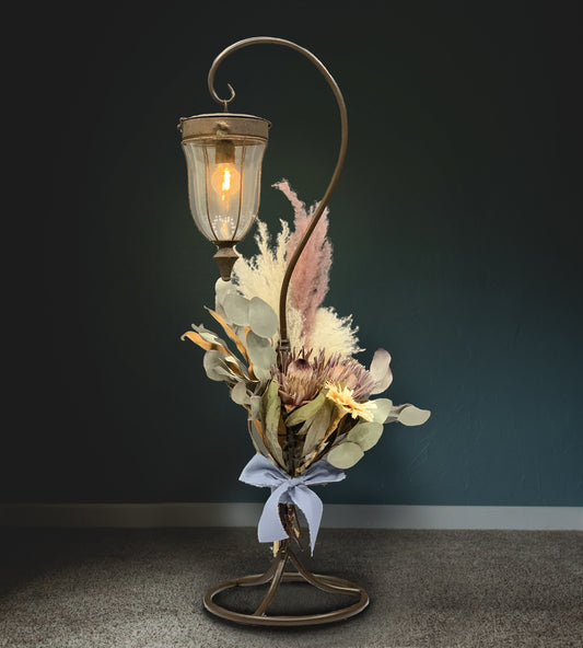 (予約販売)【インテリア】アンティーク・フラワーランプ・ペンダント★キングプロテア×リペンス・ロゼッタ