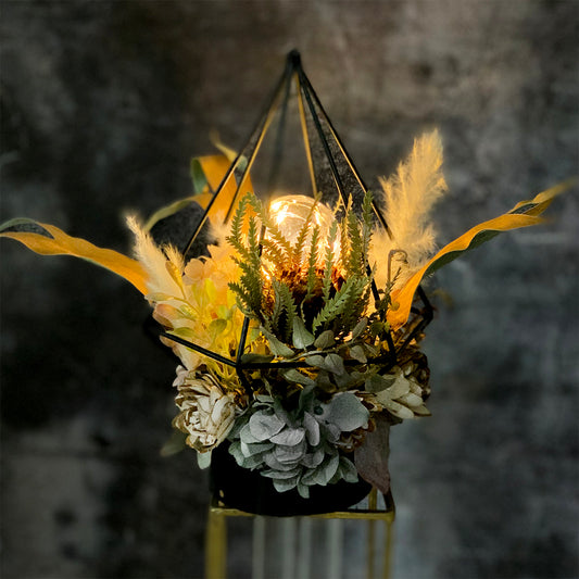 (予約販売)【インテリア】アンティーク・フラワーランプ(テーブルランプor吊り下げ)★カントリー