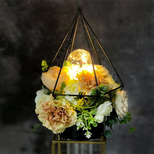 (予約販売)【インテリア】アンティーク・フラワーランプ(テーブルランプor吊り下げ)★もこもこ可愛いフォルム