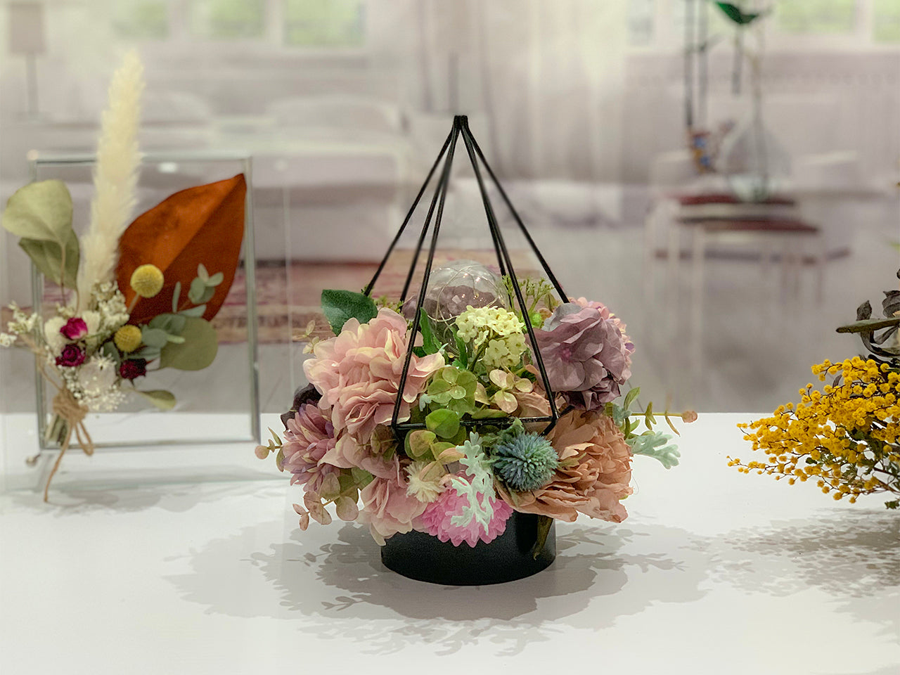 (予約販売)【インテリア】アンティーク・フラワーランプ(テーブルランプor吊り下げ)★ゴージャスなお花畑